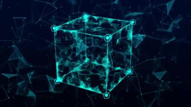 Teknoloji engelleme zinciri kavramı. Kripto para endüstrisinin dinamik akışının görselleştirilmesi. Büyük veri akışı bağlantıları. Ağ bağlantısı yapısı. 3B Hazırlama.