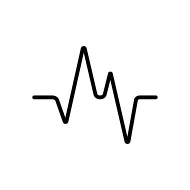 Beyaz arkaplanda kardiyogram simgesi. Nabız atışı. Kardiyo sembolü. Vektör illüstrasyonu.