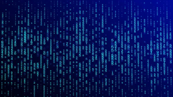 Цифровая Фоновая Синяя Матрица Концепция Кодирования Взлома Абстрактная Концепция Данных — стоковое фото