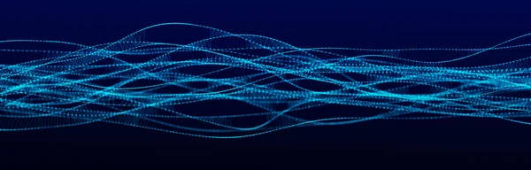 Dna 구조입니다 입자들의 네트워크 데이터 시각화 렌더링 — 스톡 사진