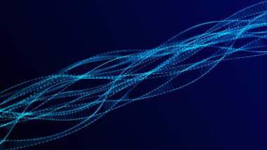 Moleküler DNA yapısı. Parçacıkların ses dalgası. Ağ bağlantıları yapısı.