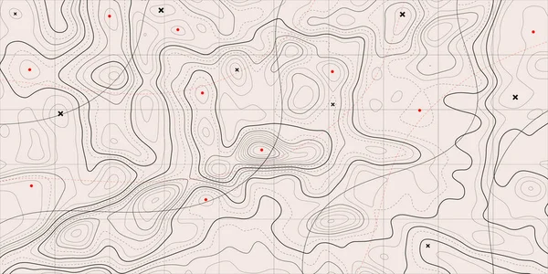 Fondo Del Mapa Topográfico Mapa Línea Geográfica Con Asignaciones Elevación — Vector de stock