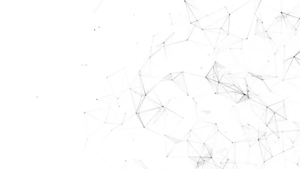 Fundo Geométrico Abstrato Com Pontos Conexão Linhas Fundo Digital Branco — Fotografia de Stock