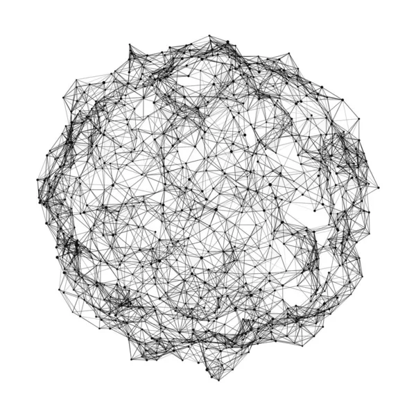 Esfera Composta Pontos Linhas Estrutura Conexão Rede Visualização Big Data — Vetor de Stock