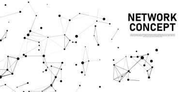 Ağ bağlantısı yapısı. Teknoloji ve gelecek kavramı. İletişim ve web konsepti. Büyük veri görselleştirmesi. Vektör illüstrasyonu.