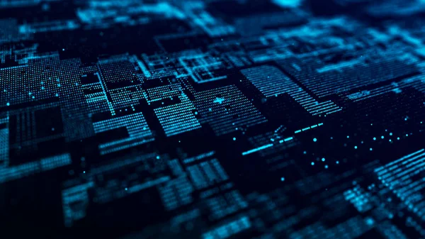 Bilgisayar teknolojisi geçmişi. Dijital veri akışı. Ağ bağlantısı yapısı. Büyük veri görselleştirmesi. 3d oluşturma.