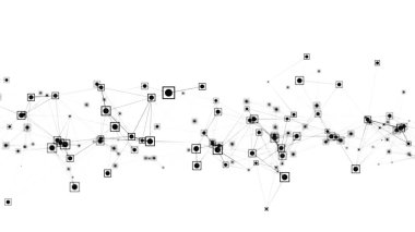 Ağ bağlantısı yapısı. Teknoloji ve gelecek kavramı. İletişim ve web konsepti. Büyük veri görselleştirmesi. 3B görüntüleme.