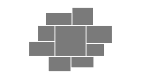 Boş fotoğraf kolajı şablonu. Fotoğraf için çerçeveler. Kolaj konsepti. Vektör İllüstrasyonu.