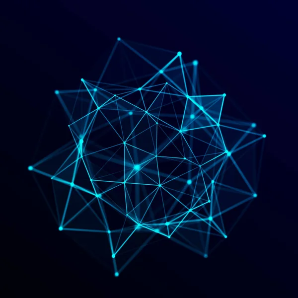 Futuristische Digitale Form Aus Punkten Und Linien Netzwerkverbindungsstruktur Visualisierung Von — Stockfoto