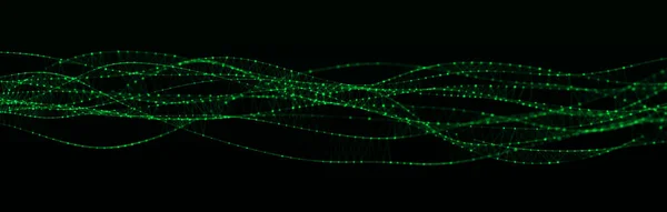 分子Dna構造 粒子の音波 ネットワーク接続構造 ビッグデータ可視化 3Dレンダリング — ストック写真