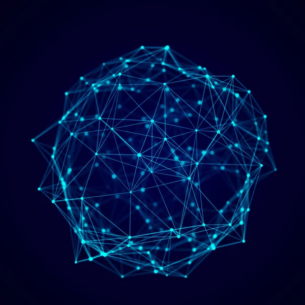 Kugel Aus Punkten Und Linien Netzwerkverbindungsstruktur Visualisierung Von Big Data — Stockfoto