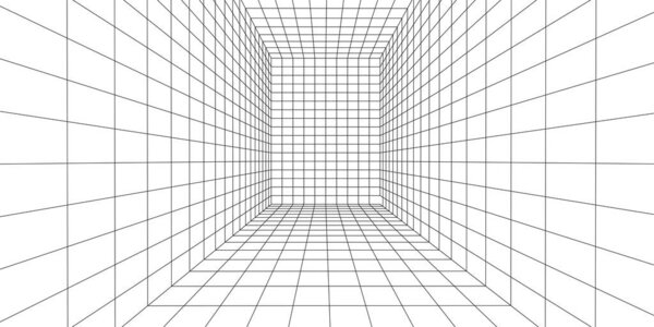 3D проволока номер белый на синем фоне. Абстрактная перспективная сетка. Векторная иллюстрация.