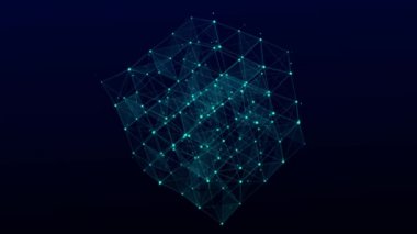 Teknoloji engelleme zinciri kavramı. Kripto para endüstrisinin dinamik akışının görselleştirilmesi. Büyük veri akışı bağlantıları. Ağ bağlantısı yapısı. 3B Hazırlama.