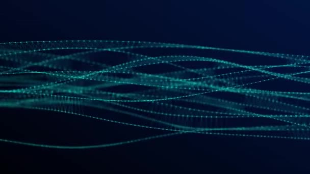 分子Dna结构 粒子的声波 网络连接结构 大数据可视化 3D渲染 — 图库视频影像