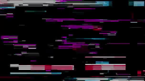 Hacking a computer network. Glitch effect background. Distortion of the digital stream. Damaged signal. 3d rendering. — Stock Video