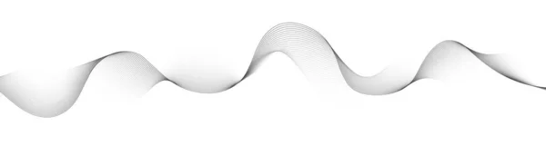 Onde Lisse Noire Abstraite Sur Fond Blanc Onde Sonore Dynamique — Image vectorielle
