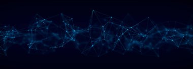 Gelecekçi küresel ağ bağlantı yapısı. Siber güvenlik dijital veri akışı. Bilim geçmişi konsepti. 3B görüntüleme.