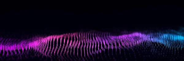 暗い背景にカラフルな垂直線の抽象動的波の流れ デジタル波背景概念 ビッグデータ可視化 3Dレンダリング — ストック写真