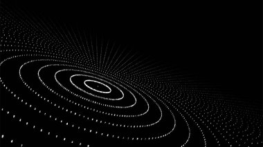 Parçacıkların gelecekteki dairesel akışı. Dijital siber uzay. Ağ bağlantıları yapısı. Vektör illüstrasyonu.