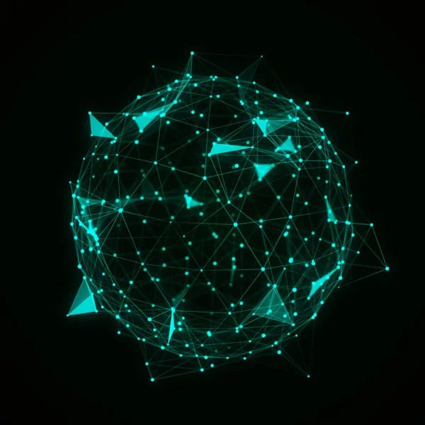 Sphere made up of points and lines. Network connection structure. Big ...
