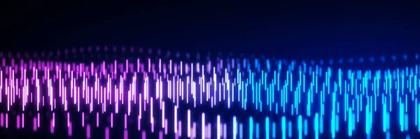 Abstract Dynamic Wave Flow Blue Purple Vertical Lines Dark Background — Stock Photo, Image
