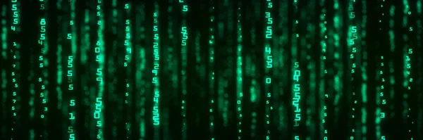 Digital Background Green Matrix Coding Hacking Concept Flow Random Numbers — Foto Stock
