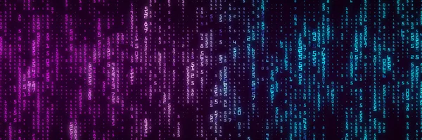 Digital Background Matrix Transfusion Blue Purple Colors Coding Hacking Concept — Foto Stock
