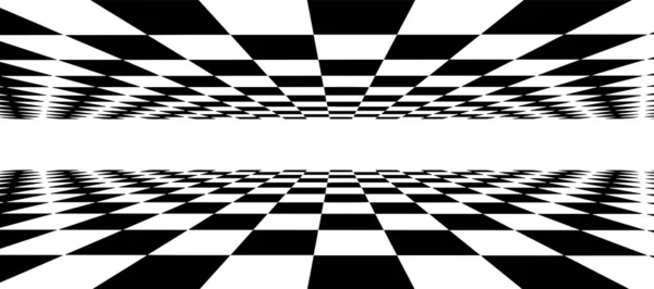 Floor Perspective Checkerboard Texture Empty Chess Boards Double Grid Technology — Stockvektor