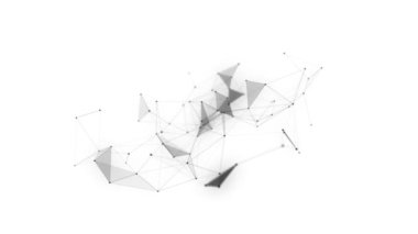 Futuristic network connection structure on white background. Concept of hi tech and future. Communication and web concept. Big data visualization. 3D rendering.