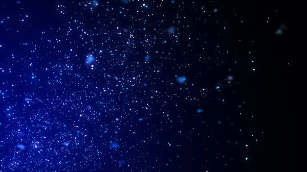 魔法の塵粒子の落下の背景 抽象的な未来概念 青い粒子のエネルギーの流れ 3Dレンダリング — ストック写真