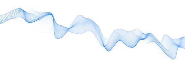 Dynamic Sound Wave Isolated White Background Musical Particle Pulsing Blue — Vettoriale Stock