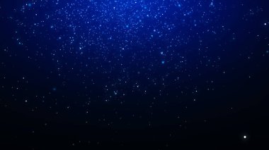 Düşen sihirli toz parçacıklarının arka planı. Soyut fütüristik kavram. Mavi parçacıkların enerji akışı. 3B görüntüleme.