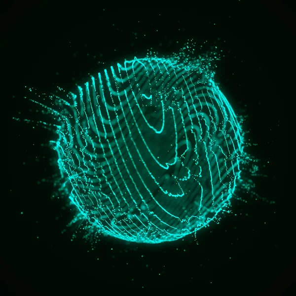 球体在绿色背景上有弯曲的粒子线 扭曲发光的线条 全球网络连接 未来派技术风格 3D渲染 — 图库照片