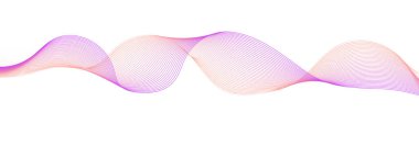 Abstract colorful smooth wave on a white background. Dynamic sound wave. Design element. Vector illustration.