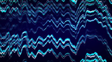 Ses dalgaları arka planda. Arıza etkisi. Dijital televizyon yayını bozulması. Hasarlı televizyon sinyali. 3d oluşturma.