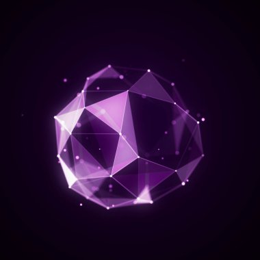 Küre, noktalardan ve çizgilerden oluşur. Ağ bağlantısı yapısı. Büyük veri görselleştirmesi. 3d oluşturma.