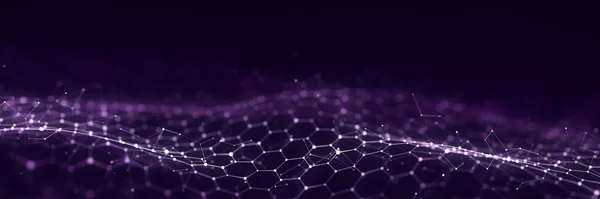 Technology Hexagon Dynamic Wave Futuristic Honeycomb Concept Digital Technology Webflow — Stockfoto