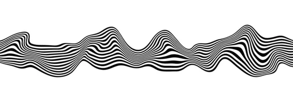Abstrakte Optische Täuschung Ein Fluss Schwarzer Und Weißer Streifen Der — Stockvektor