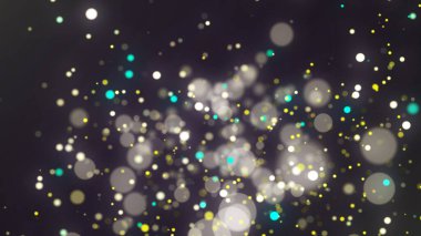 Düşen parlak parçacıkların arkaplanı. Parıldayan sihirli tatil tozu. 3d oluşturma.