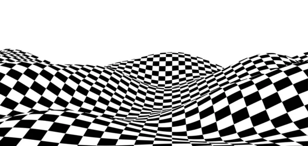波威棋盘 棋盘的概念 波动畸变效应 矢量说明 — 图库矢量图片