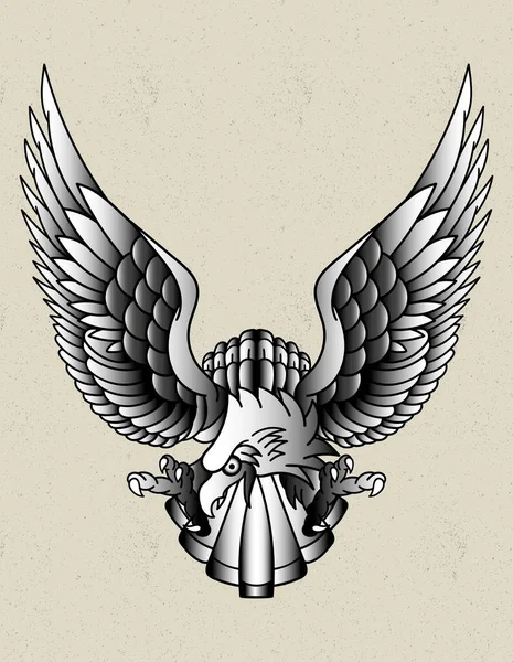 Siyah beyaz kartal dövmesi.