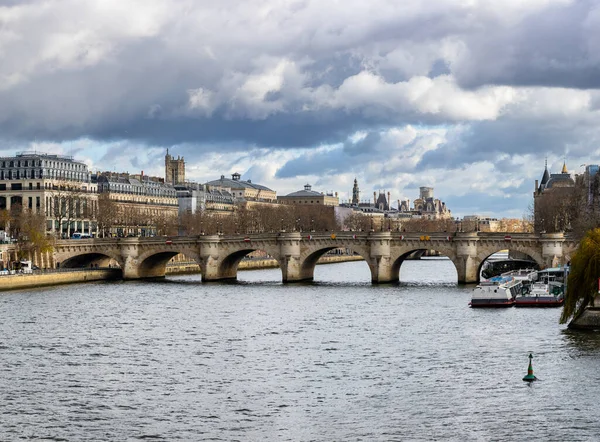 Seine Ufer Paris Blick Auf Die Insel Cite Und Die — Stockfoto