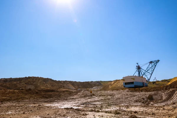 Argile Porcelaine Extraction Carrière Kaolin Sable Quartz Dans Mine Ciel — Photo