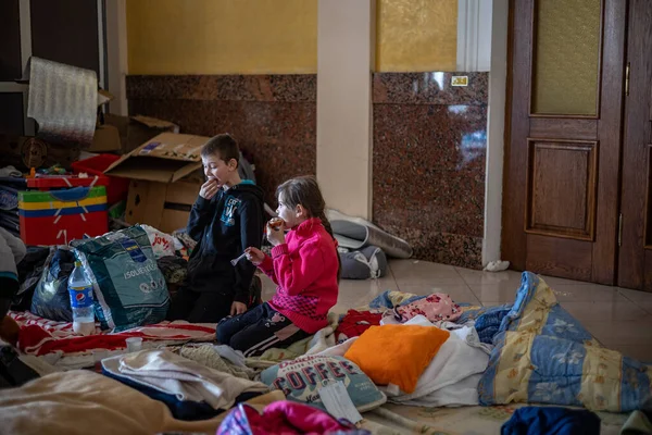 Lviv Ukraine Березня 2022 Гуманітарна Катастрофа Під Час Війни Україні — стокове фото