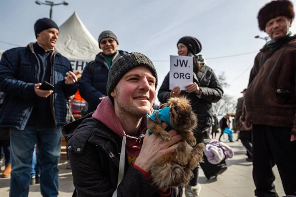 Lviv Ukrajina Března 2022 Humanitární Katastrofa Během Války Ukrajině Uprchlíci — Stock fotografie