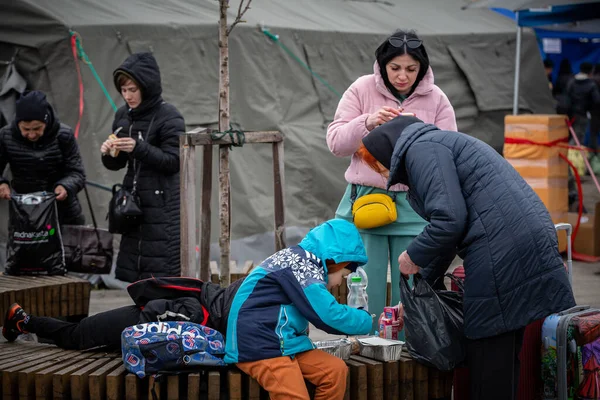 Lviv Ukraine Rpa 2022 Volunteers Tent Camp World Central Kitchen — 图库照片