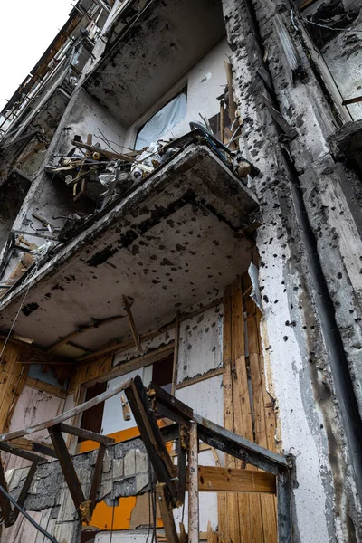 Kyiv Ukraine Apr 2022 Koshytsia Caddesi Ndeki Bir Apartmanın Cephesi — Stok fotoğraf