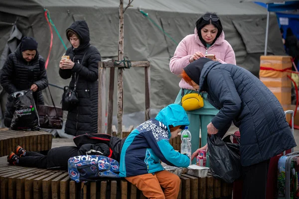 Lviv Ukraine Rpa 2022 Volunteers Tent Camp World Central Kitchen — 图库照片