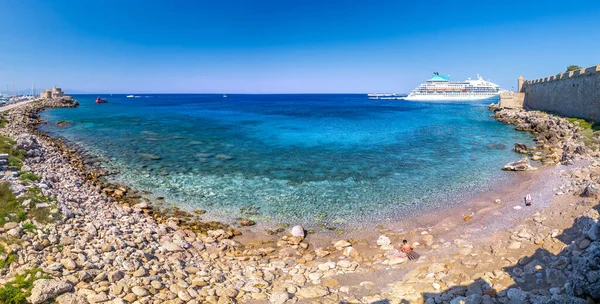 Vista Panoramica Della Spiaggia Del Porto Del Porto Turistico Dalla — Foto Stock