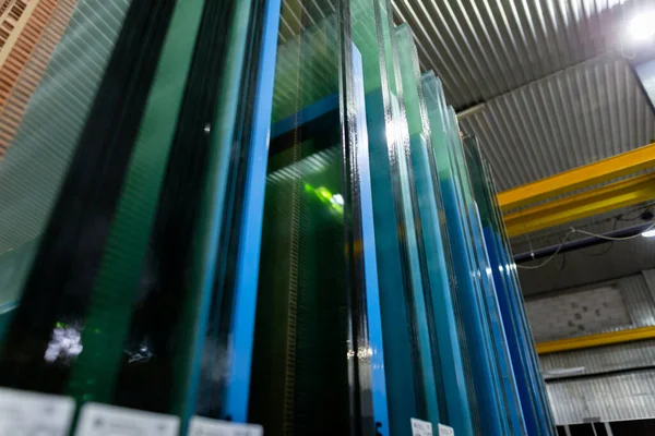 Factory Production Double Glazed Windows Made Sheet Glass Sheet Glass — 图库照片